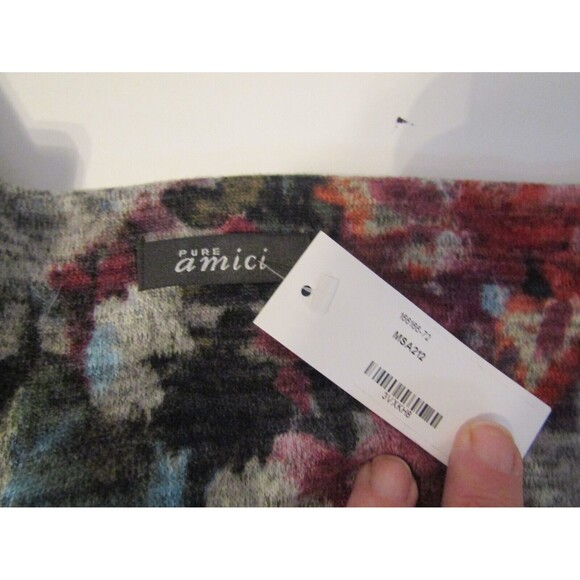 Pure Amici Scarf Floral Super Soft Long Blue Pink Red Gray NWT - Picture 6 of 6